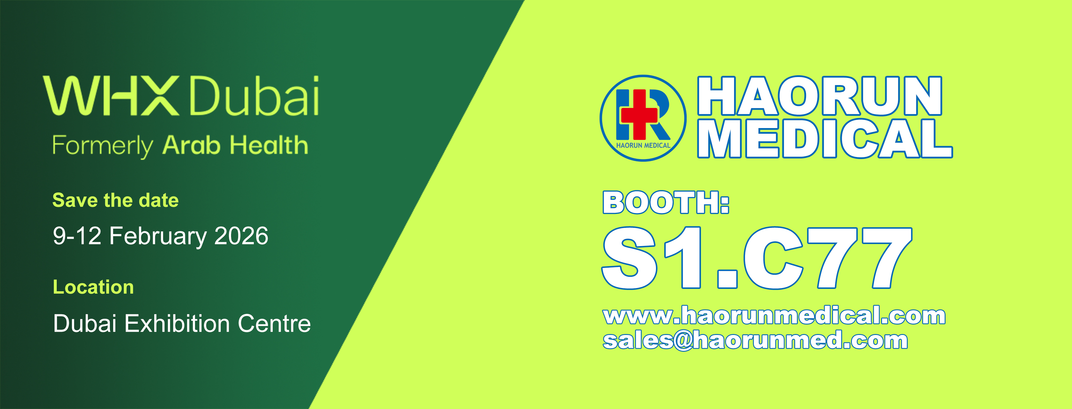 Haorun medical,2026DUBAI WHX Exhibition Invition